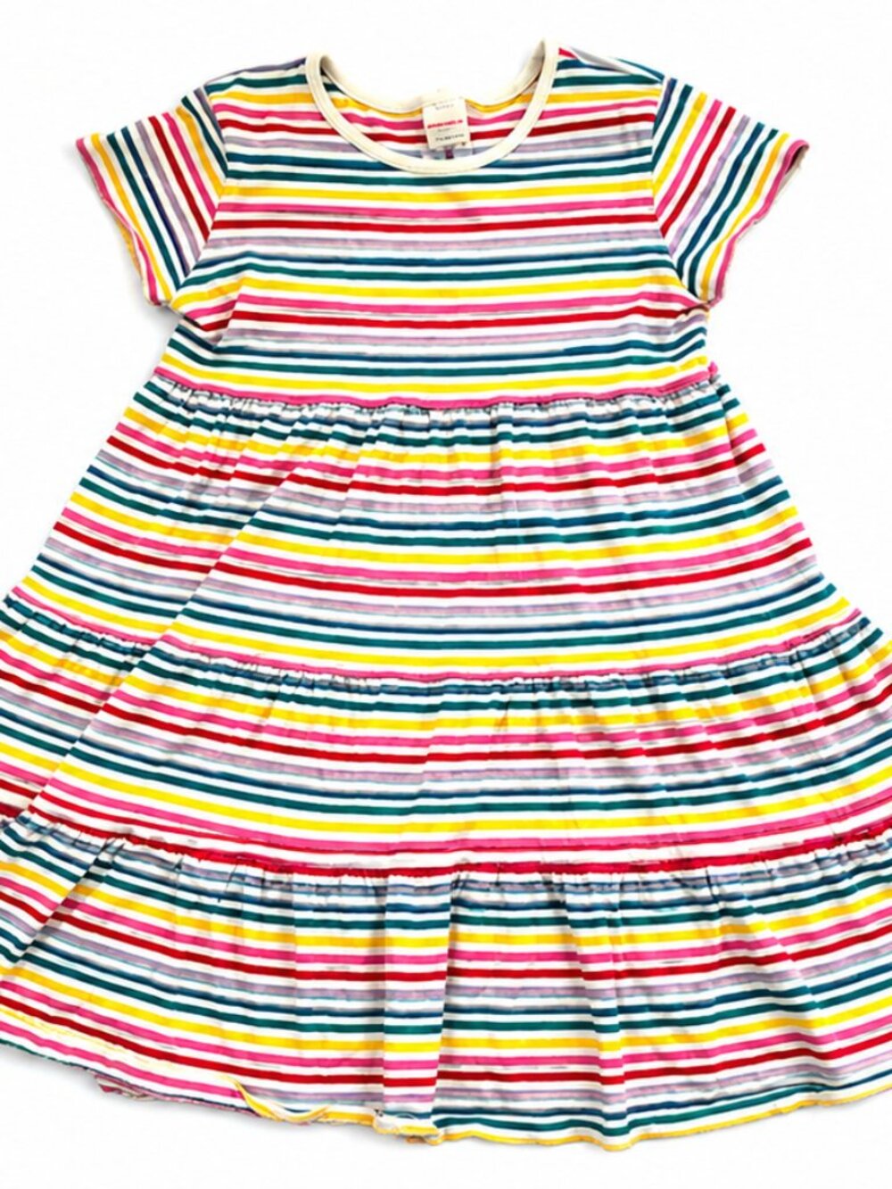 Hanna Andersson Girls Tiered Maxi Dress Rainbow Stripe Size 12 / 150cm